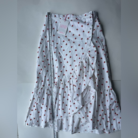 savida strawberry White Dot Ruffle Skirt - Picture 6 of 7